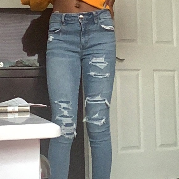 These are the American Eagle skinny jeans! they’ve been worn by me twice! - Picture 1 of 7